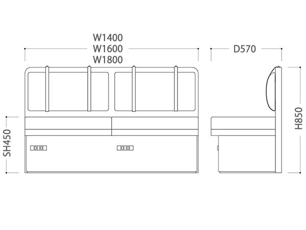 1400・1600・1800 コンセントオプション付きサイズ