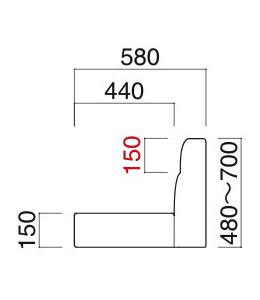 ベンチ102 スタンダードタイプサイズ