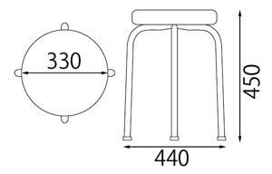 T-パイプ丸スツールサイズ