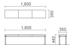 MBC-1835NE（ベンチ）サイズ