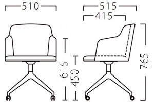 ルセッティイス（キャスター付）サイズ
