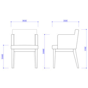 クーノ アームチェア サイズ