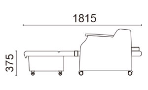 スリーパーチェアL1004 ベッド時サイズ