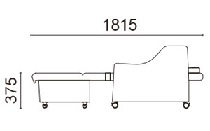 スリーパーチェアL1008 ベッド時サイズ