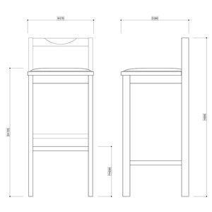 スズリ カウンターチェア サイズ