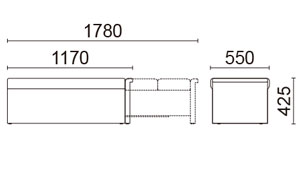 スリーパーベンチ コンパクト・収納付 サイズ