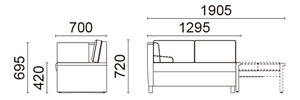 スリーパーソファフラット脚サイズ